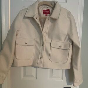 Guess Off-White wool- blend cropped jacket
